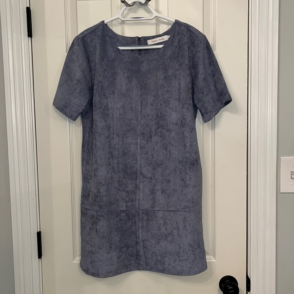 Bishop + Young Faux Suede Ivy Shift Dress Size Large